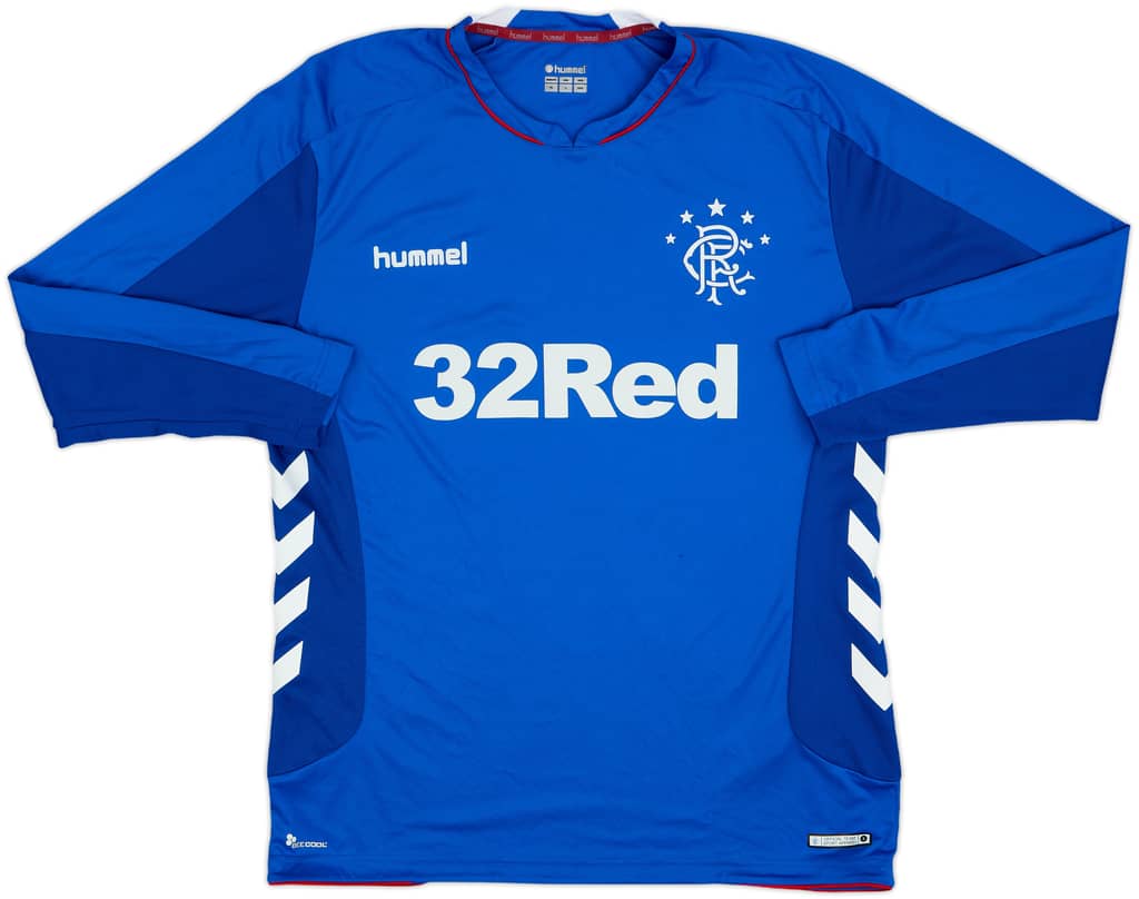 2018-19 Rangers Home L/S Shirt - 6/10 - (XL)