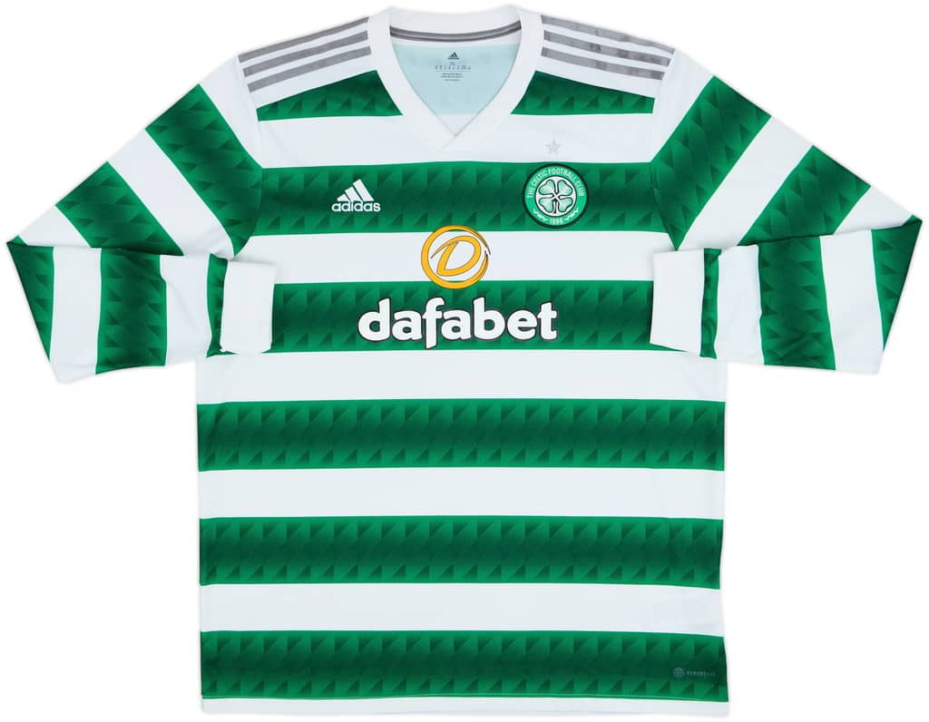 2022-23 Celtic Home L/S Shirt - 10/10 - (XL)