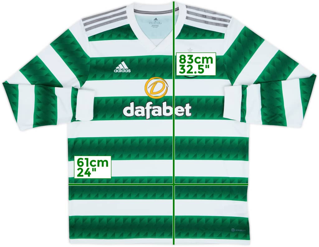 2022-23 Celtic Home L/S Shirt - 10/10 - (XL)