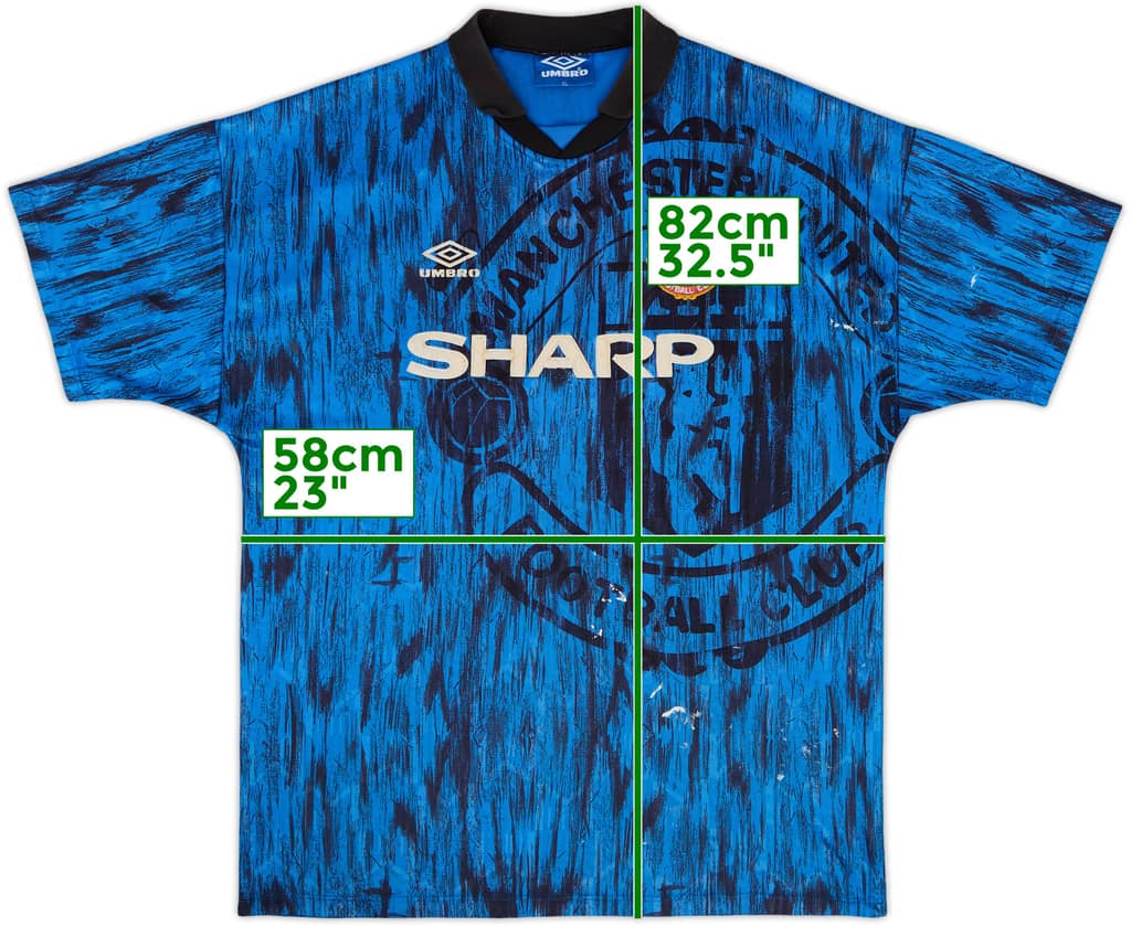 1992-93 Manchester United Away Shirt - 5/10 - (XL)