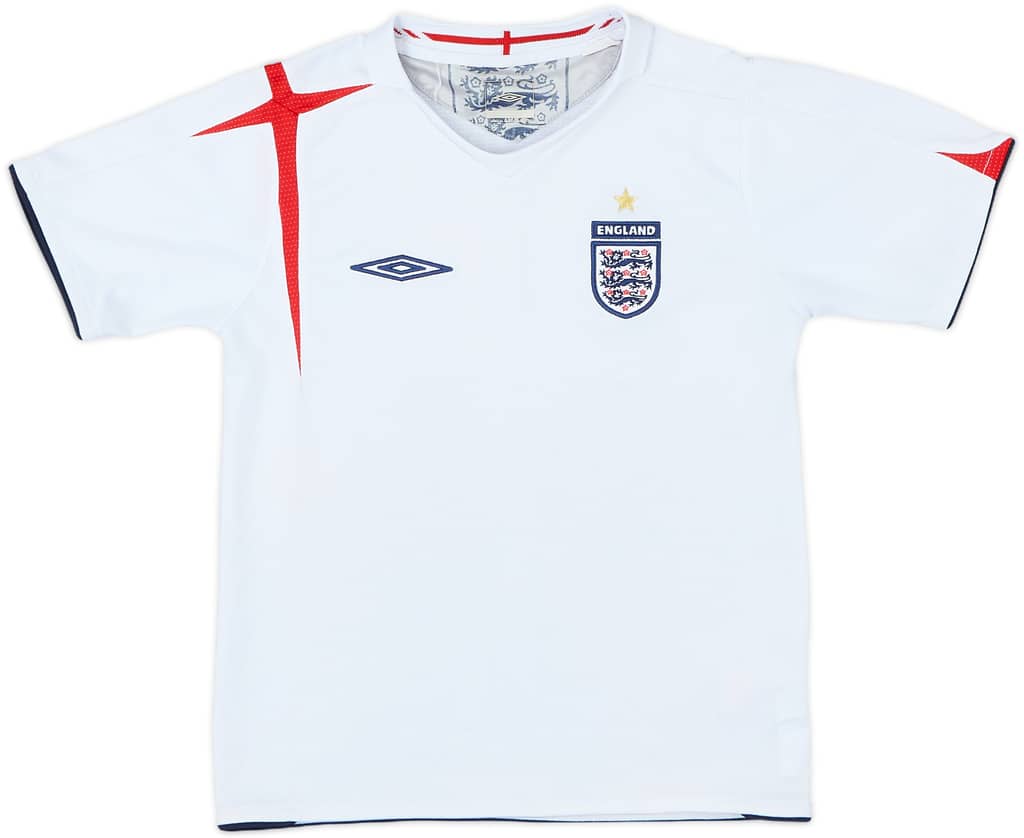 2005-07 England Home Shirt - 6/10 - (6-7 Years)