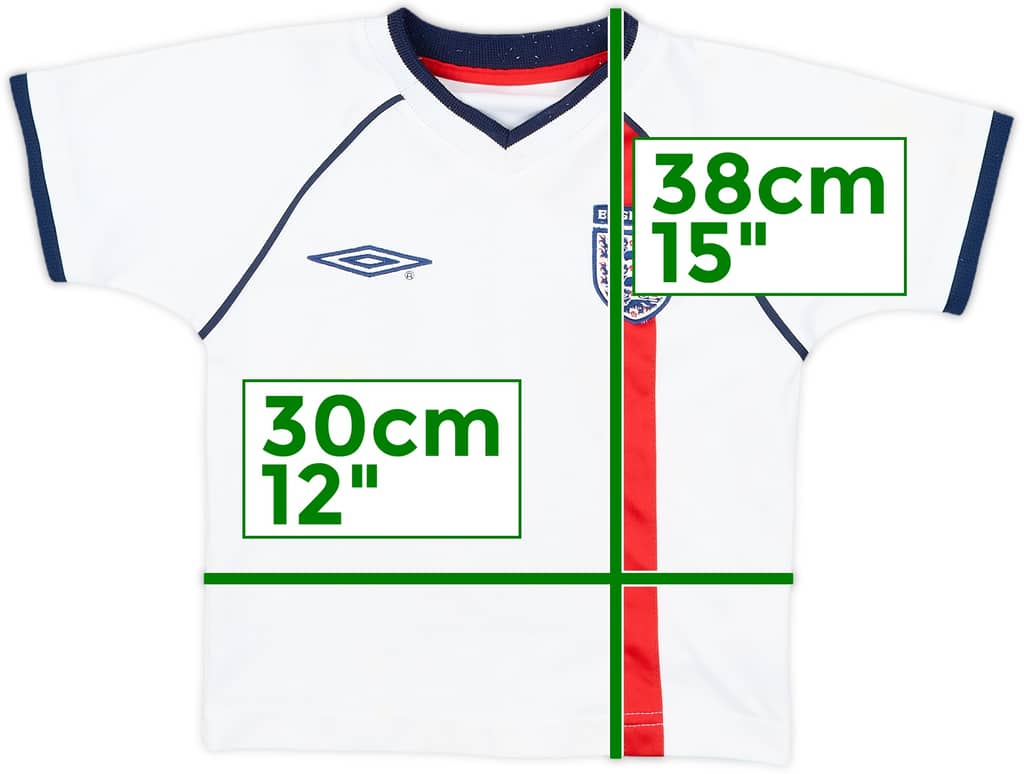 2001-03 England Home Shirt - 7/10 - (2-3 Years)