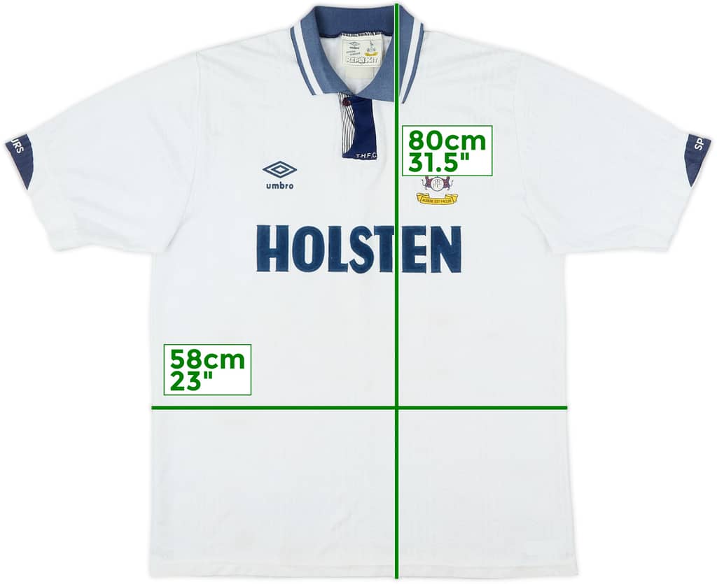 1991-93 Tottenham Home Shirt - 6/10 - (XL)