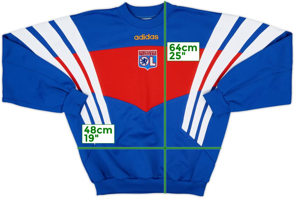 1996-97 Lyon adidas Sweat Top - 9/10 - (S)