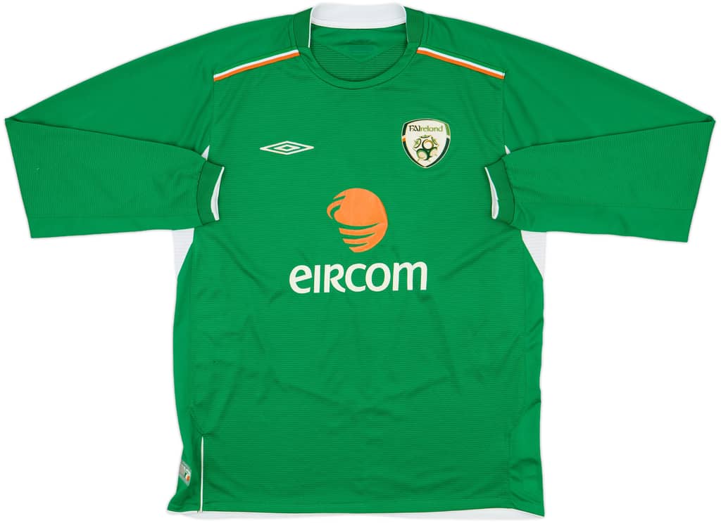 2004-06 Ireland Home L/S Shirt - 6/10 - (L)