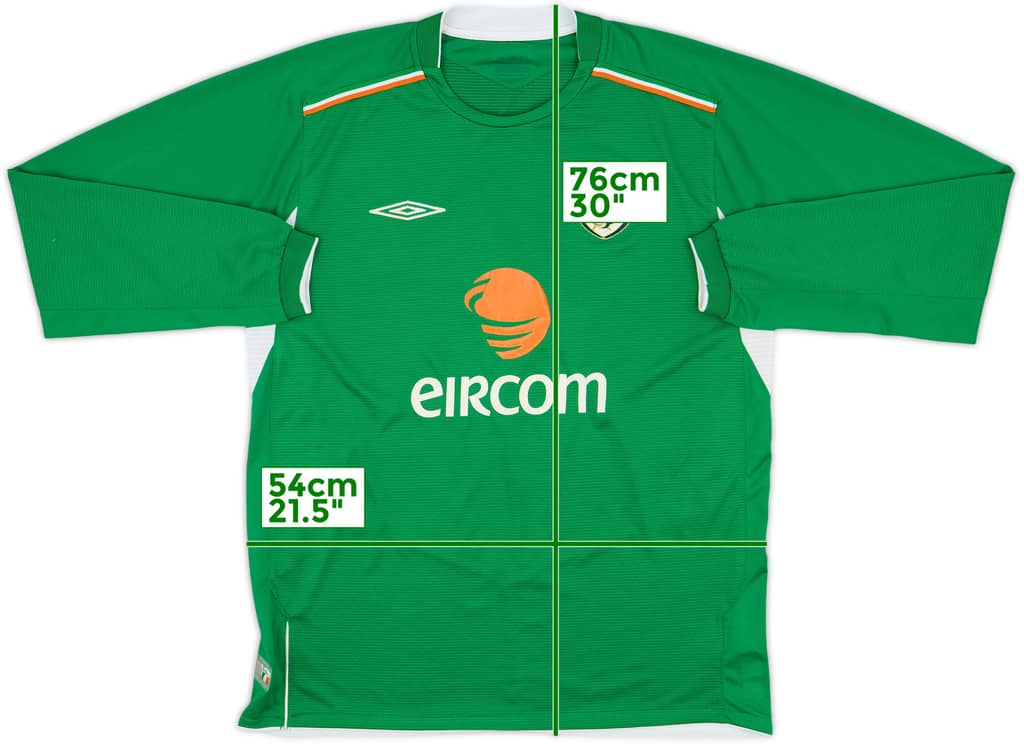 2004-06 Ireland Home L/S Shirt - 6/10 - (L)
