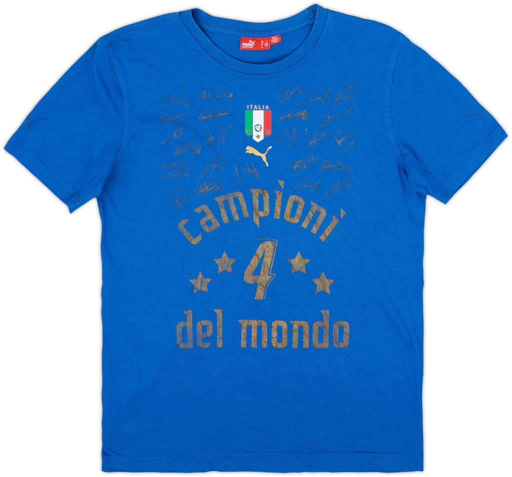 2006 Italy Puma 'Campioni Del Mondo' 'Signed' Cotton Tee - 5/10 - (S)