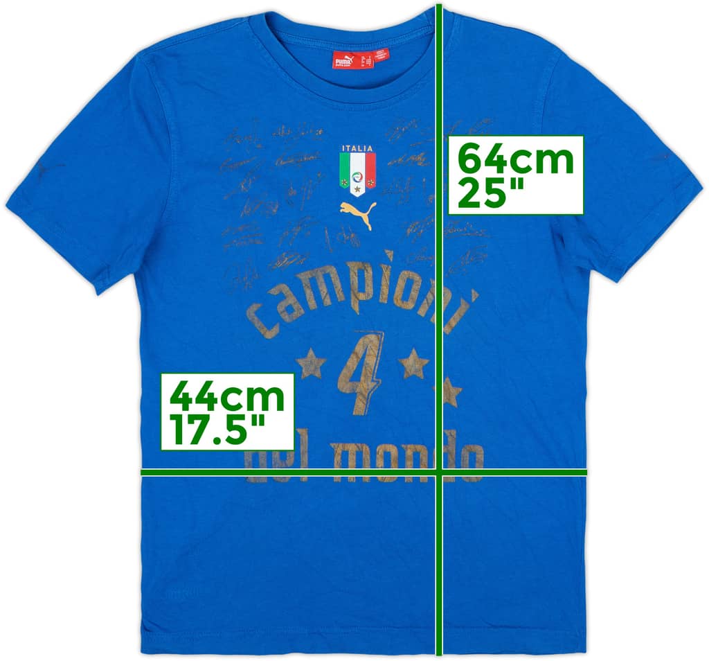 2006 Italy Puma 'Campioni Del Mondo' 'Signed' Cotton Tee - 5/10 - (S)