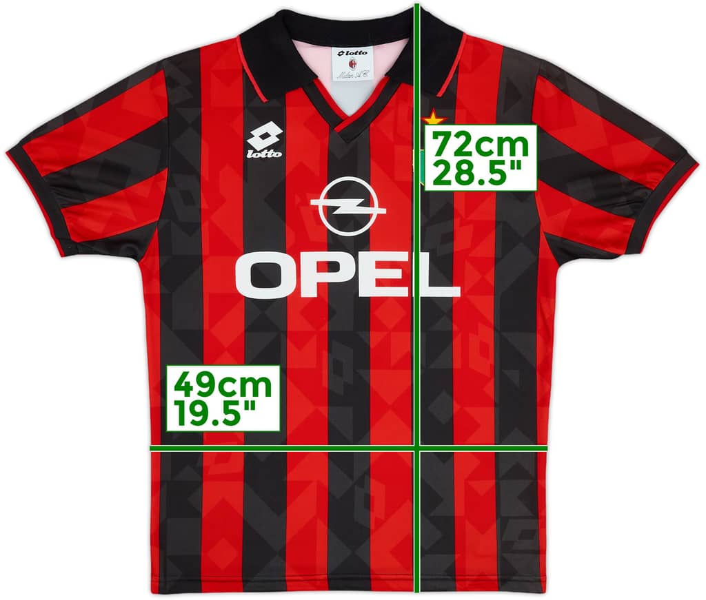 1994-95 AC Milan Home Shirt - 9/10 - (Y)