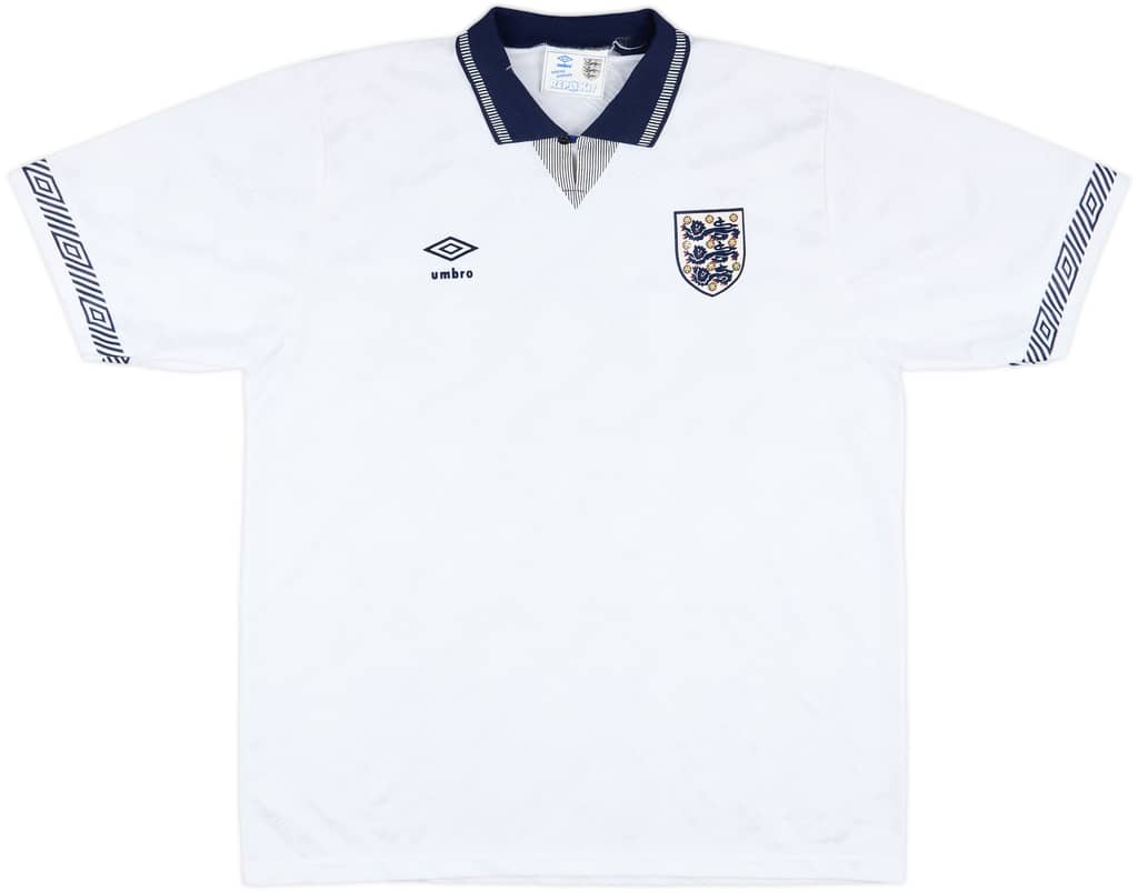 1990-92 England Home Shirt - 9/10 - (XL)