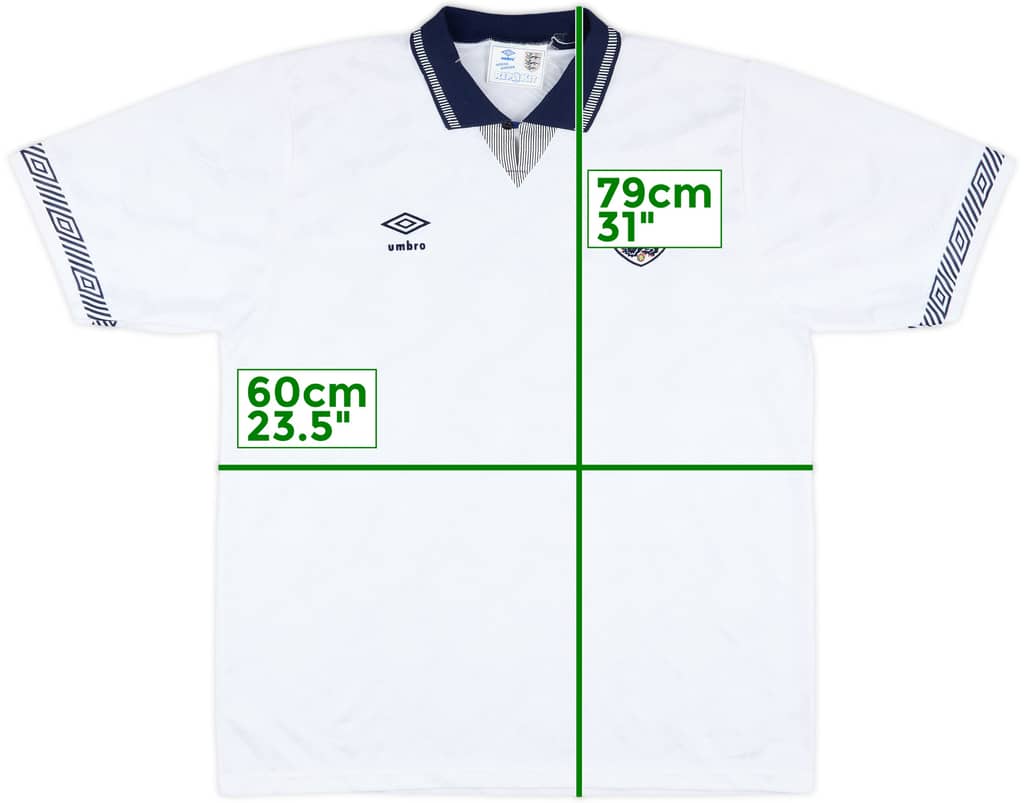 1990-92 England Home Shirt - 9/10 - (XL)