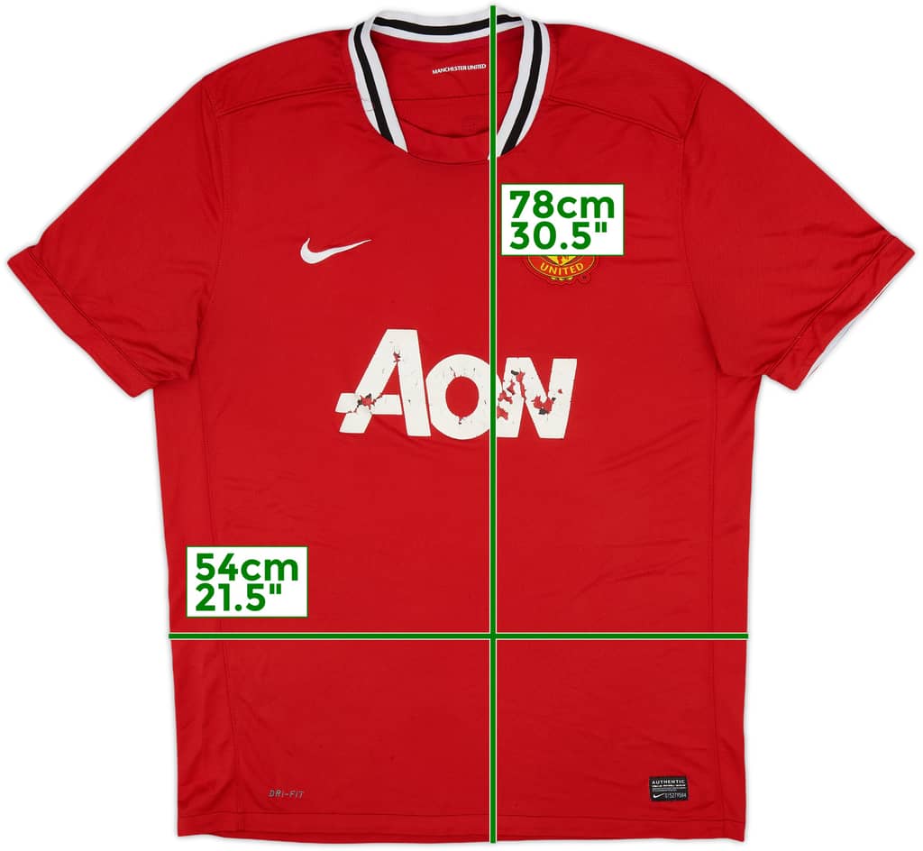 2011-12 Manchester United Home Shirt - 4/10 - (XL)