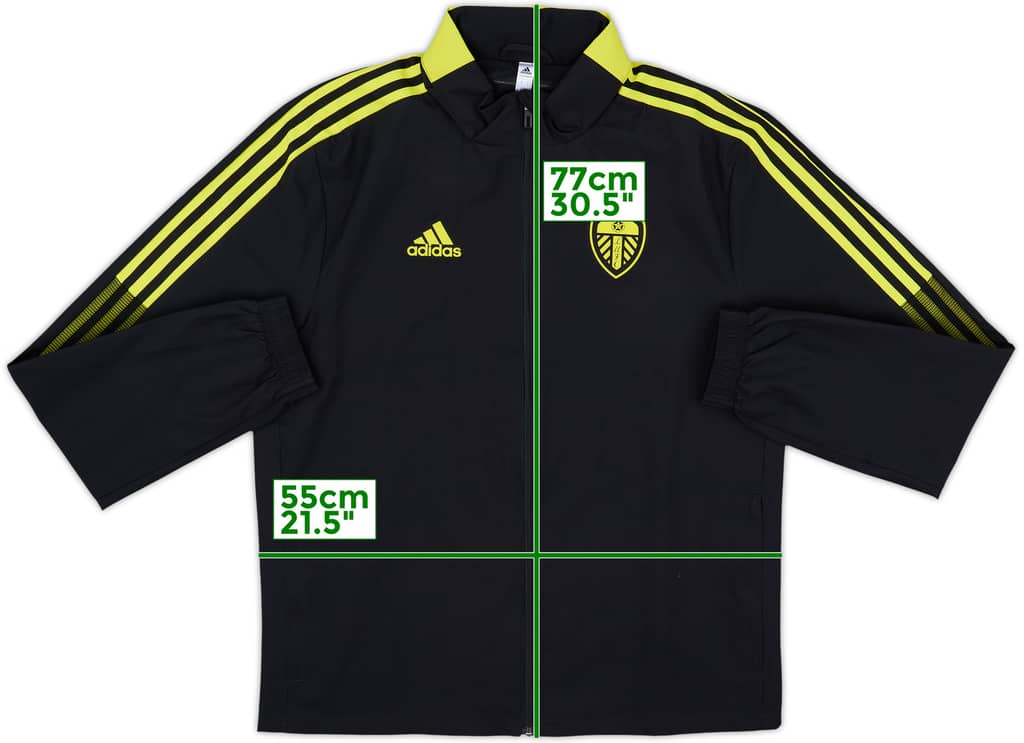 2021-22 Leeds United adidas Hooded Rain Jacket - 10/10 - (S)