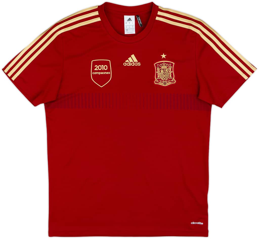 2013-14 Spain '2010 Campeones' adidas Training Shirt - 9/10 - (M)