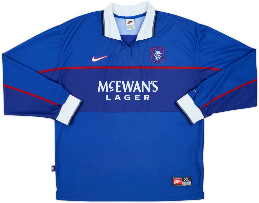 1997-99 Rangers Home L/S Shirt Gascoigne #8 - 8/10 - (XL)