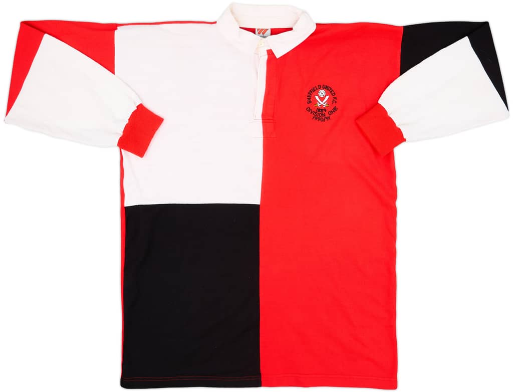 1990-91 Sheffield United Weltex Polo L/S Shirt - 8/10 - (L)