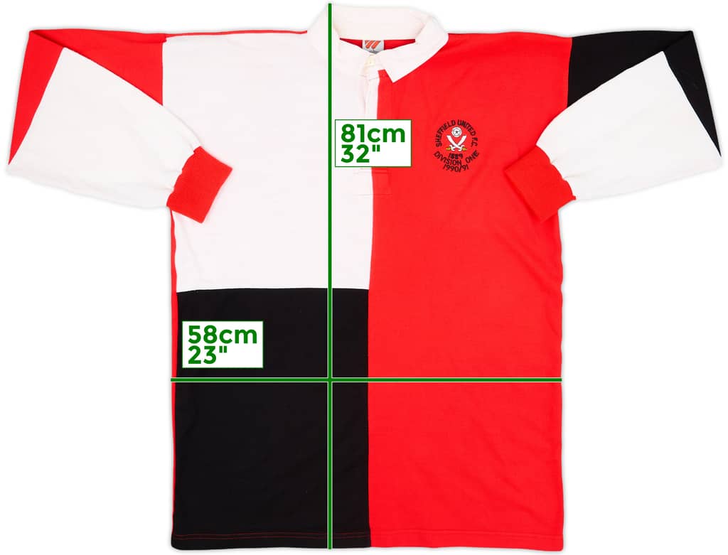 1990-91 Sheffield United Weltex Polo L/S Shirt - 8/10 - (L)