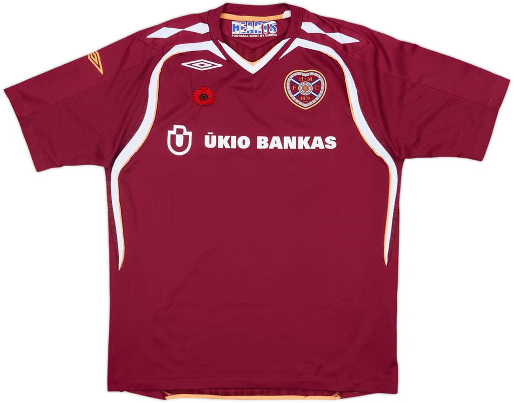 2007-08 Hearts Home Shirt - 9/10 - (L)