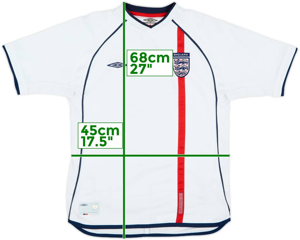 2001-03 England Home Shirt - 8/10 - (L.Boys)