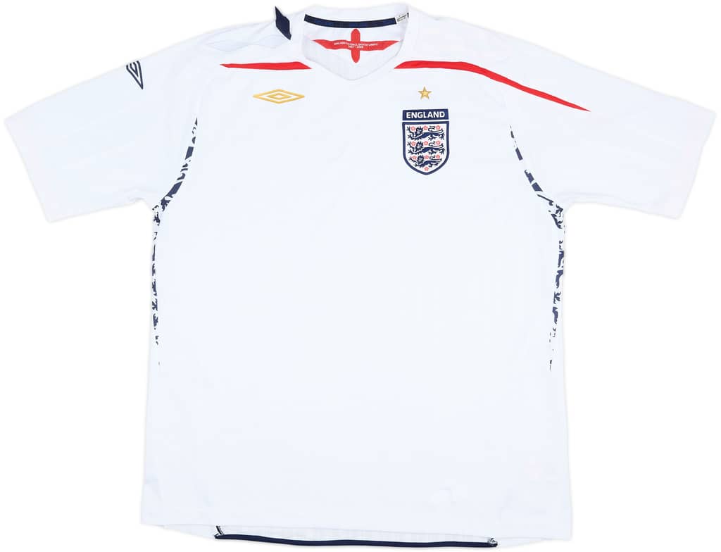 2007-09 England Home Shirt - 5/10 - (XXL)