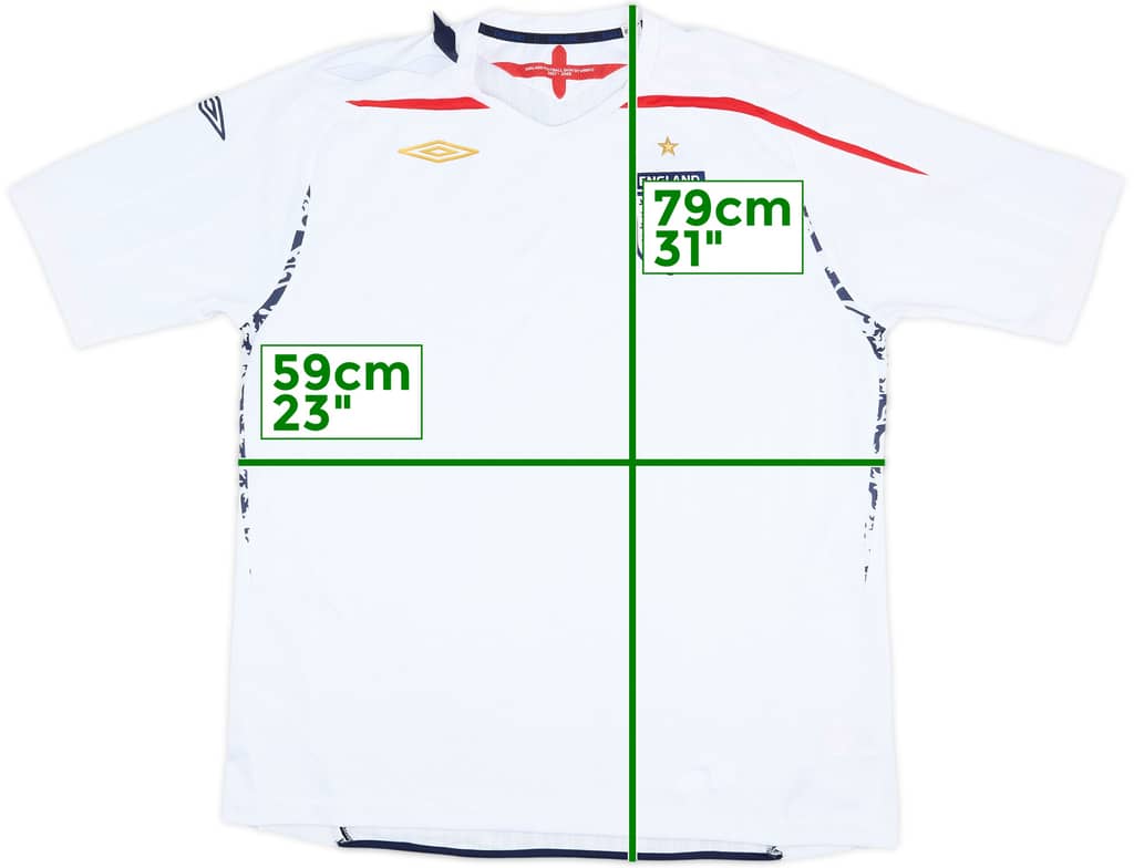 2007-09 England Home Shirt - 5/10 - (XXL)