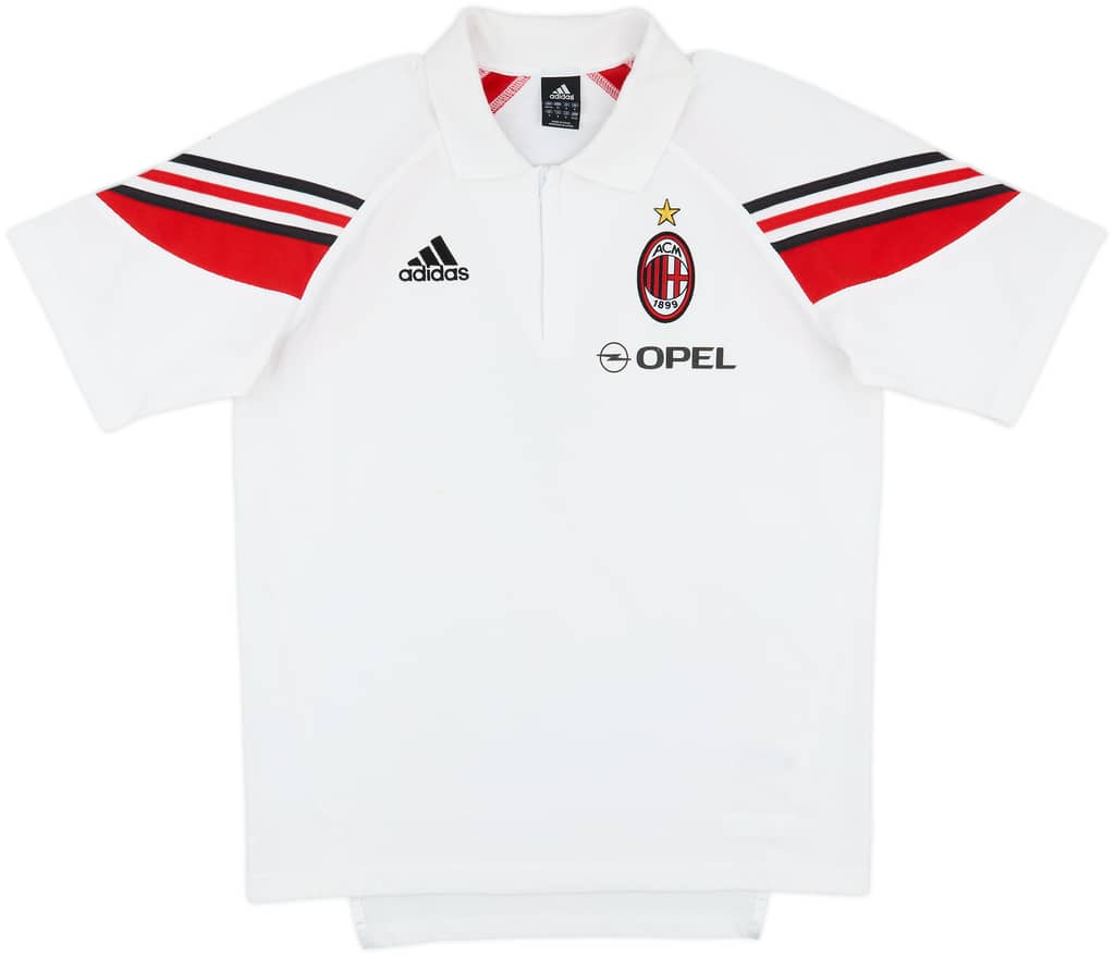 2003-04 AC Milan adidas 1/4 Zip Polo Shirt - 7/10 - (M/L)