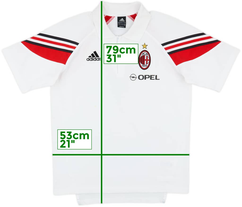 2003-04 AC Milan adidas 1/4 Zip Polo Shirt - 7/10 - (M/L)