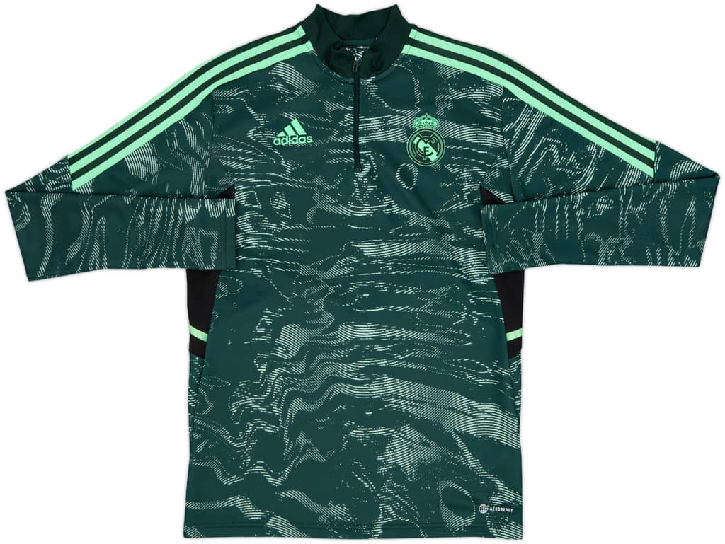 2022-23 Real Madrid adidas 1/4 Zip Drill Top - 9/10 - (S)