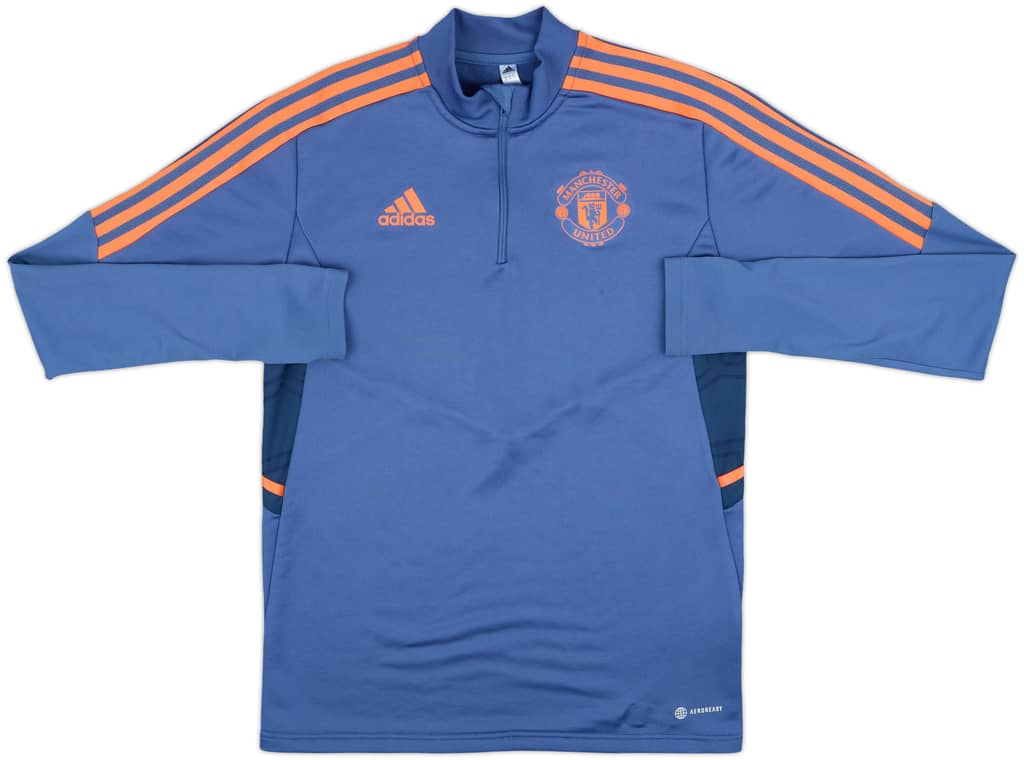 2022-23 Manchester United adidas 1/4 Zip Training Top - 8/10 - (S)