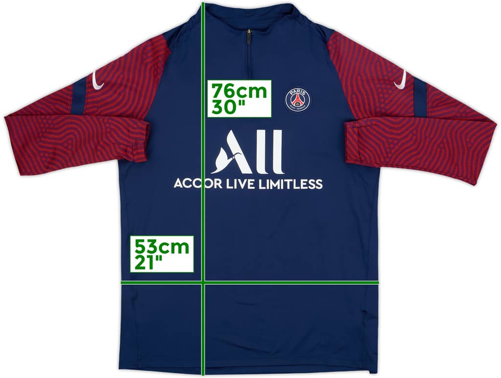 2020-21 Paris Saint-Germain Nike 1/4 Zip Training Top - 7/10 - (L)