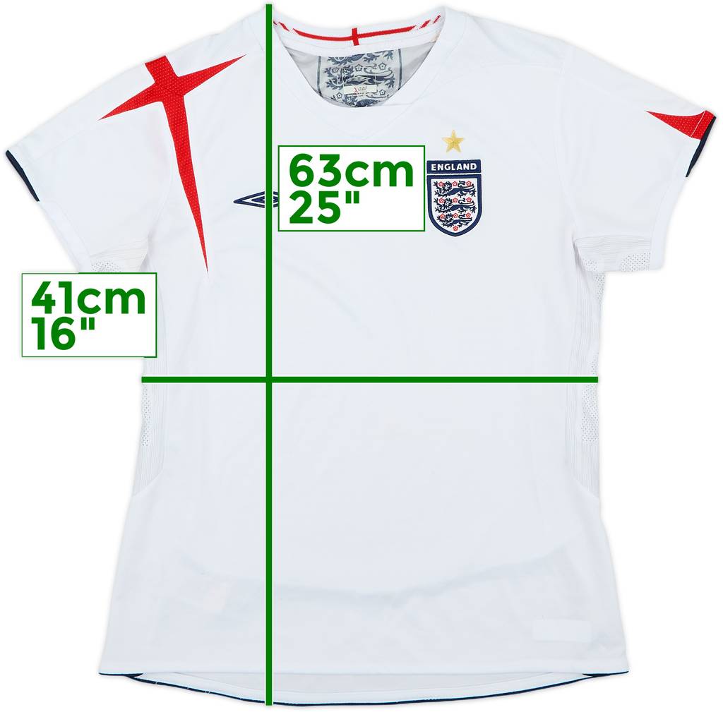 2005-07 England Home Shirt - 7/10 - (Women's M)