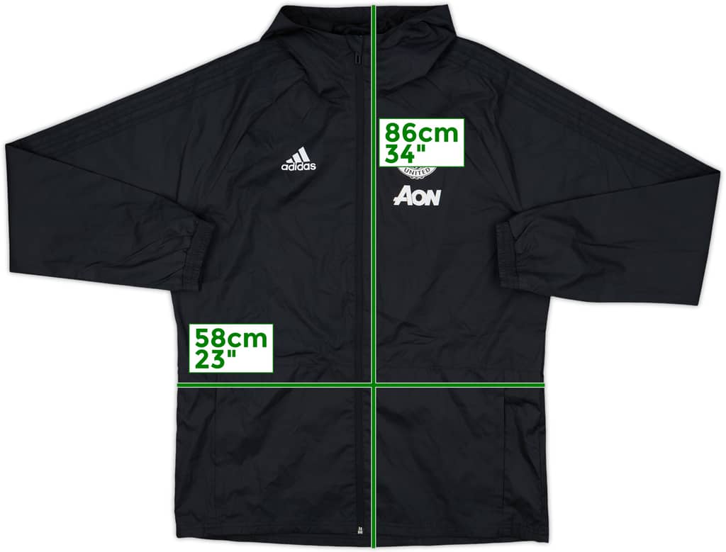 2018-19 Manchester United adidas Hooded Rain Jacket - 9/10 - (L)