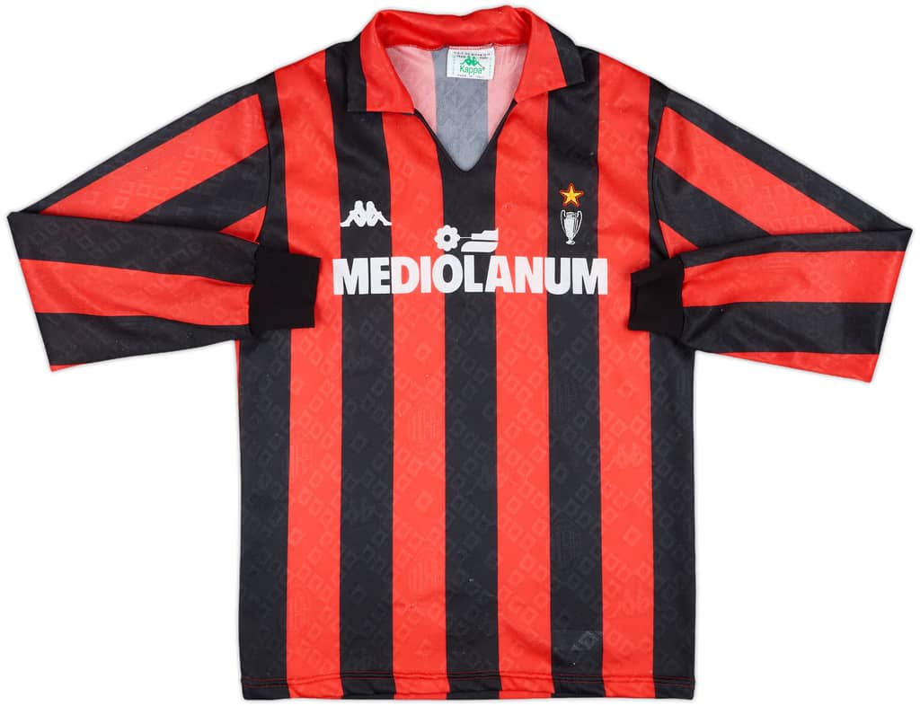 1989-90 AC Milan Home L/S Shirt - 9/10 - (M)