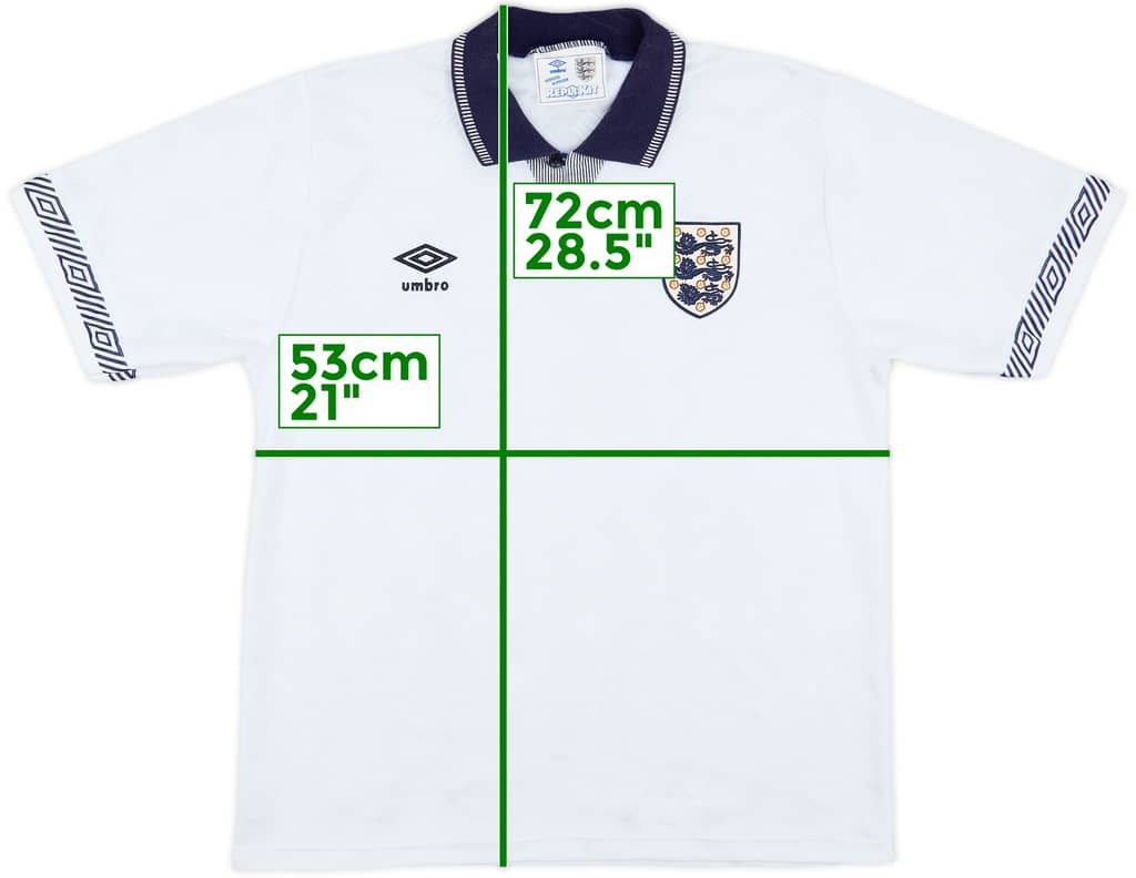 1990-92 England Home Shirt - 8/10 - (M)