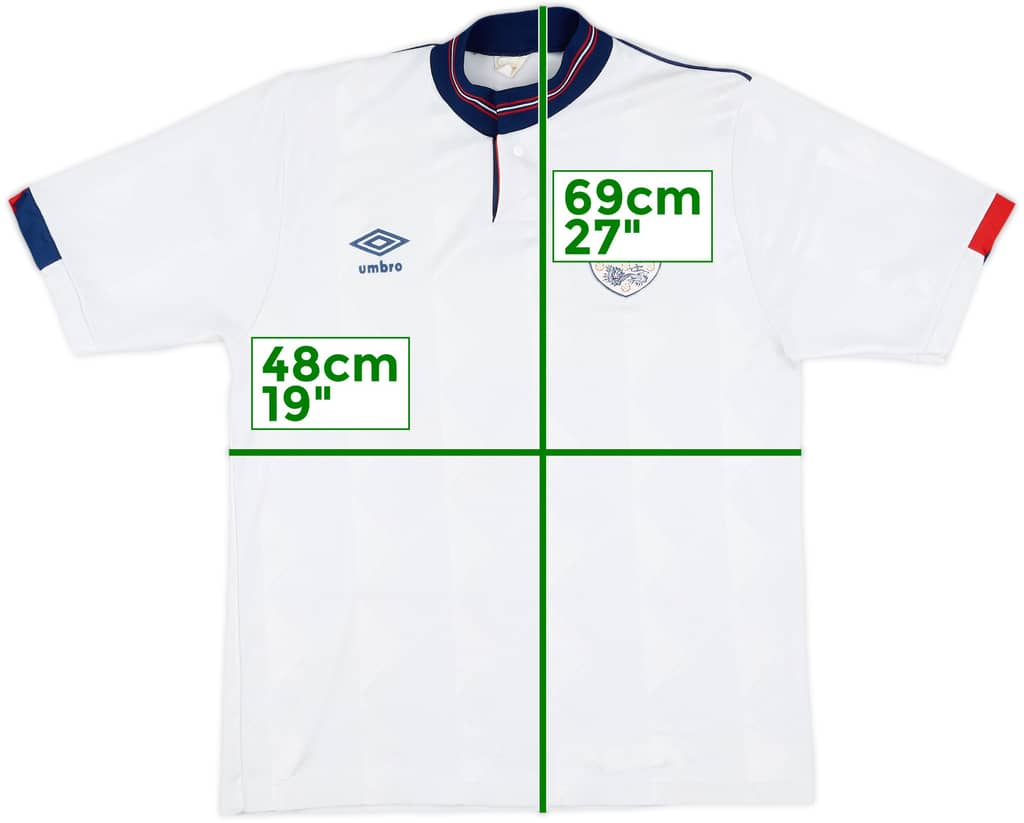 1987-90 England Home Shirt - 8/10 - (M/L)