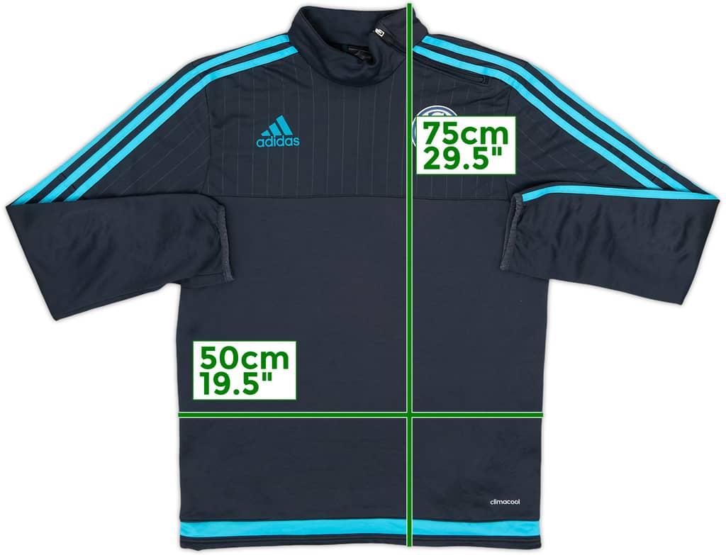 2015-16 Schalke adidas 1/4 Zip Drill Top - 8/10 - (M)