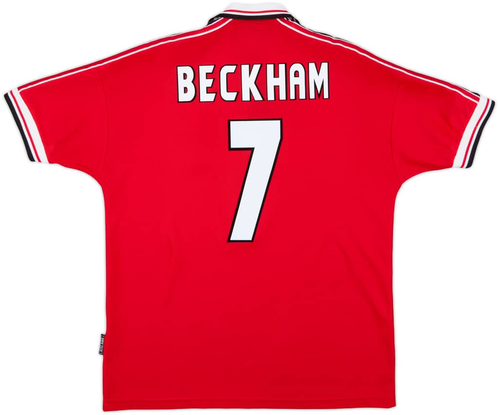 1998-00 Manchester United Home Shirt Beckham #7 - 8/10 - (XL)