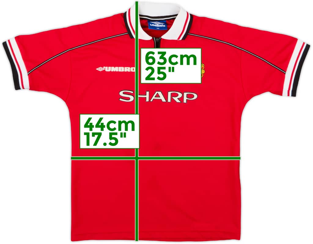 1998-00 Manchester United Home Shirt - 7/10 - (L.Boys)