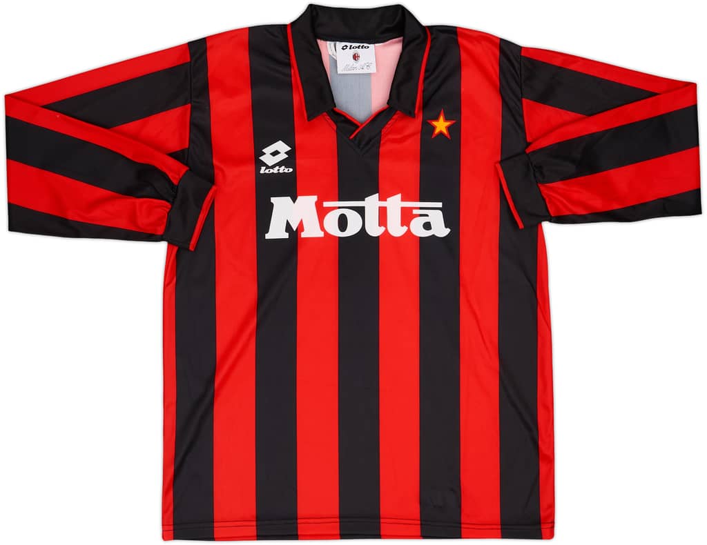 1993-94 AC Milan Home L/S Shirt - 9/10 - (XL.Boys)