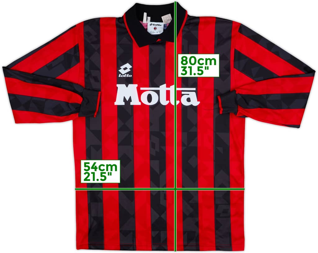 1993-94 AC Milan Home L/S Shirt - 9/10 - (XL)