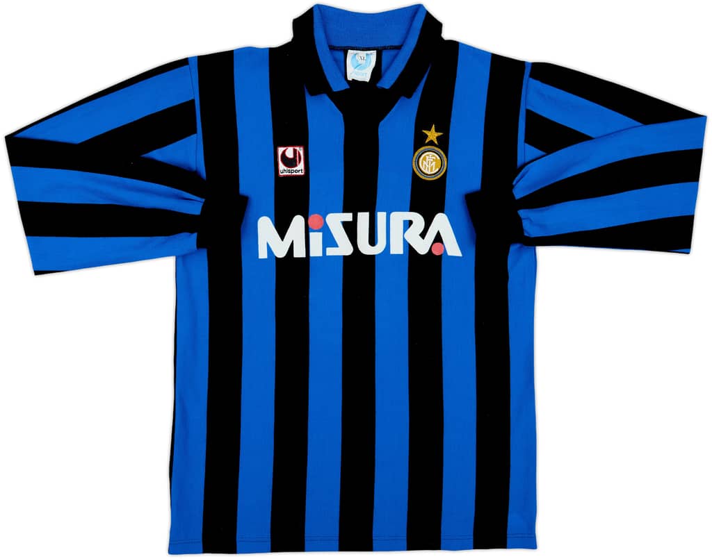 1988-89 Inter Milan Home L/S Shirt - 9/10 - (XL)