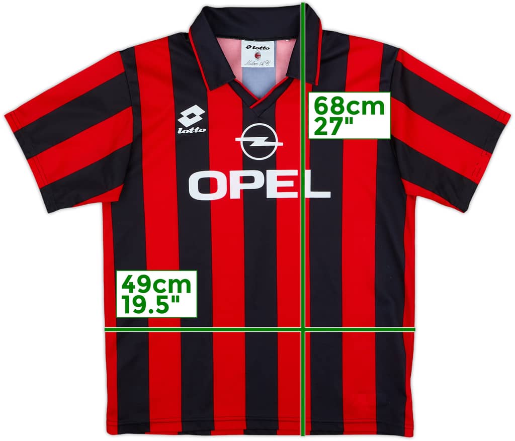 1994-95 AC Milan Home Shirt - 8/10 - (S)