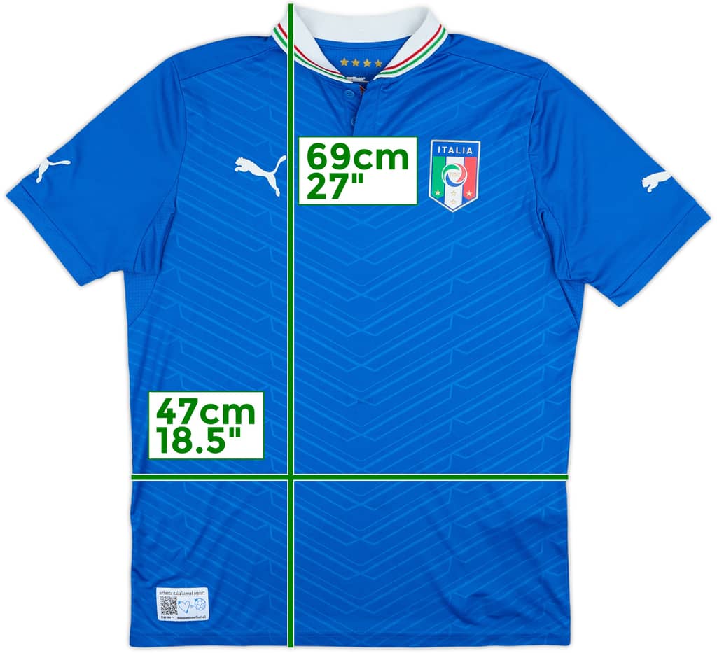 2012-13 Italy Home Shirt - 8/10 - (XL.Boys)