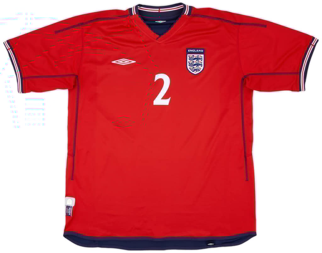 2002-04 England Away Shirt G.Neville #2 - 8/10 - (XL)