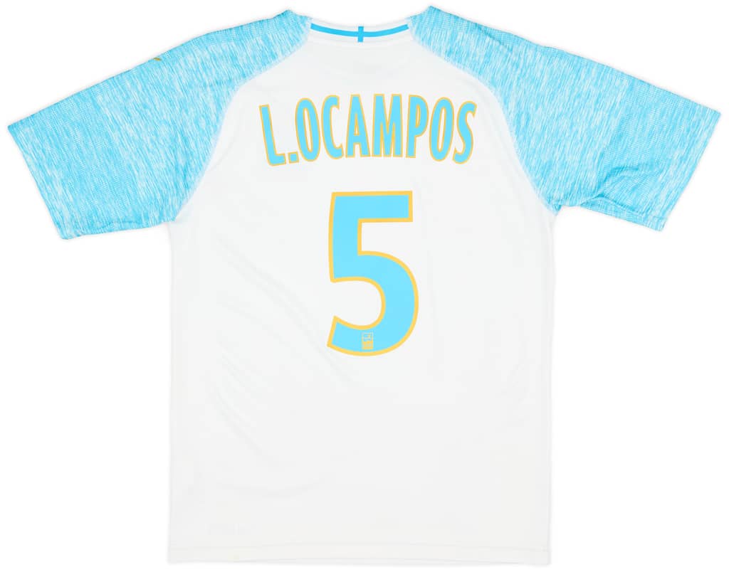 2018-19 Olympique Marseille Home Shirt L.Ocampos #5 - 5/10 - (S)