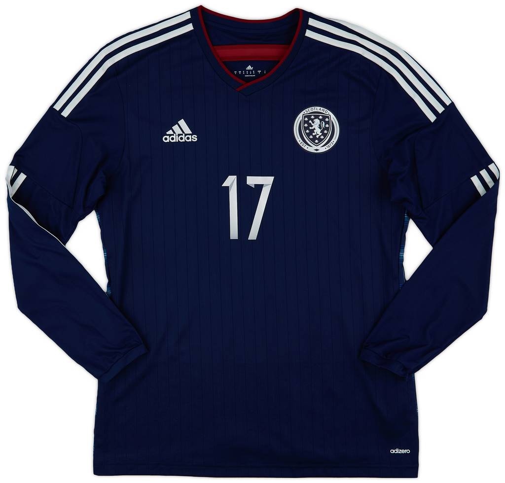 2014-15 Scotland Player Issue Home L/S Shirt #17 - 9/10 - (M)