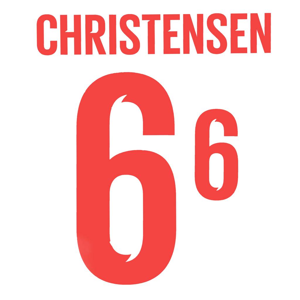 2018-20 Denmark Away Christensen #6 Name Set