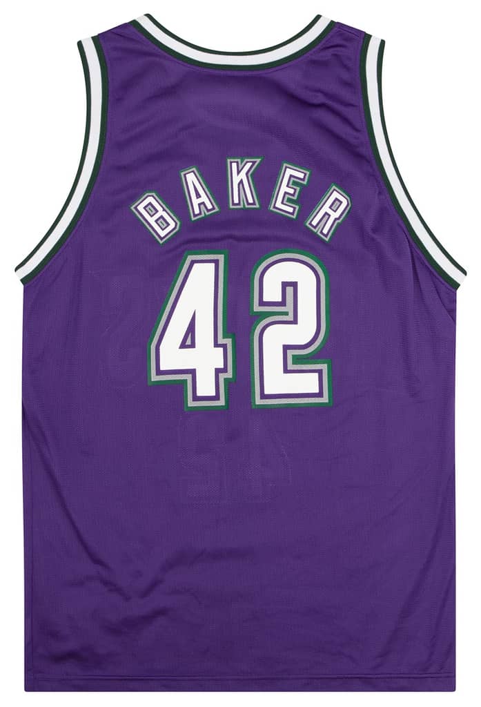 1993-95 Milwaukee Bucks Baker #42 Champion Jersey (Away) L