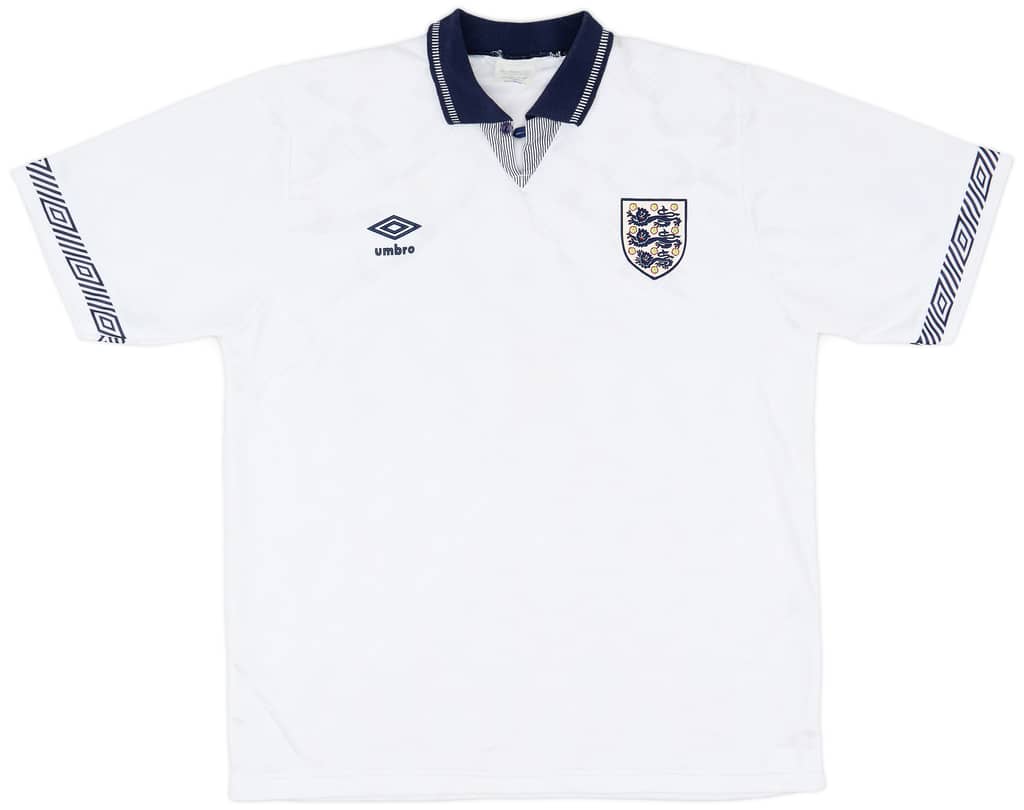 1990-92 England Home Shirt - 9/10 - (XL)
