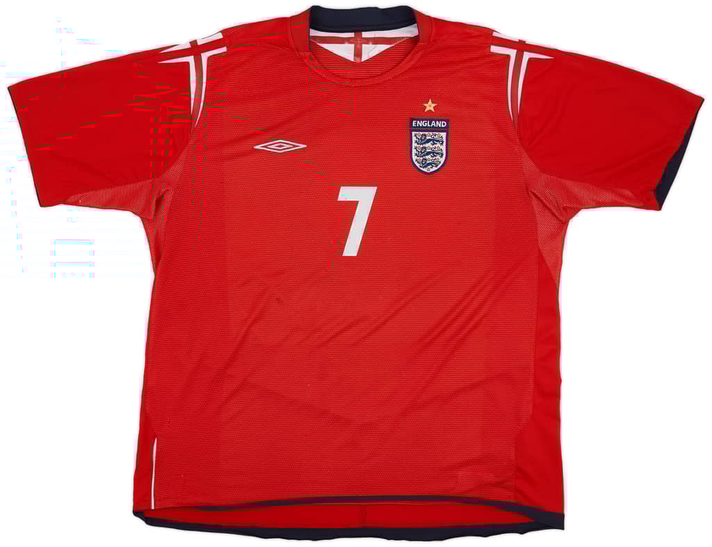 2004-06 England Away Shirt Beckham #7 - 5/10 - (XXL)